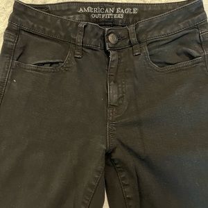 American Eagle Hi Rise Jeggings Size 6 Black Super Stretch Pants